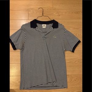 Navy striped Lacoste polo shirt